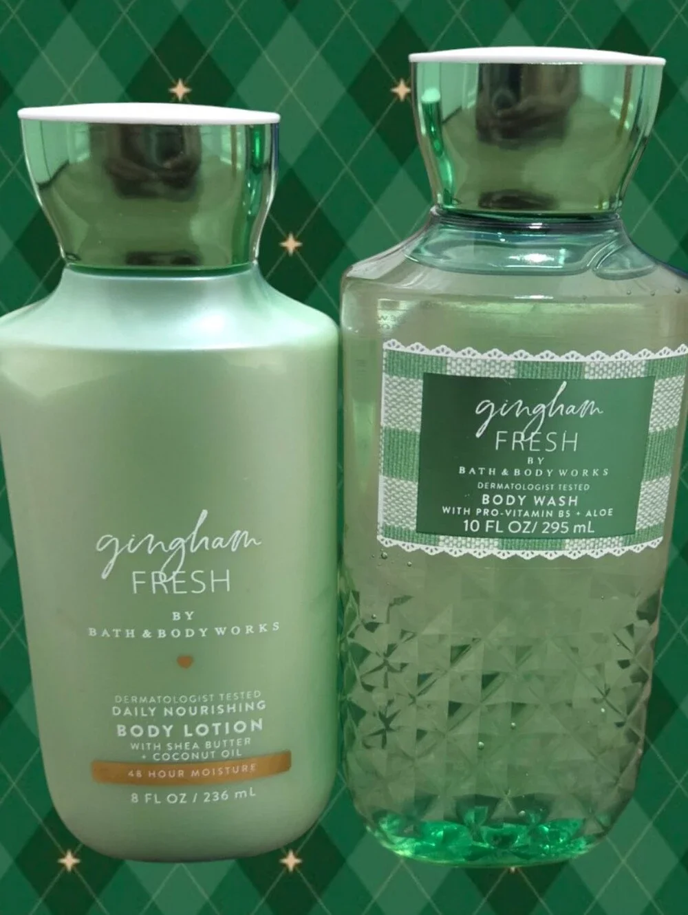 Bath & Body Works Ladie's Gingham Fresh Body Wash & Lotion Set
